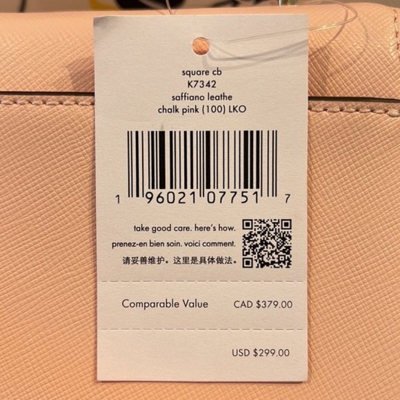Kate Spade Staci Square Crossbody Saffiano Leather Chalk Pink - Picture 6 of 16